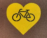 yellow and black bike print